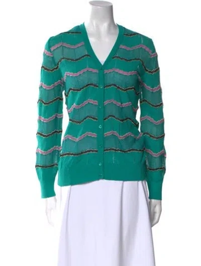 Pre-owned M Missoni Vintage Striped Sweater In Blue