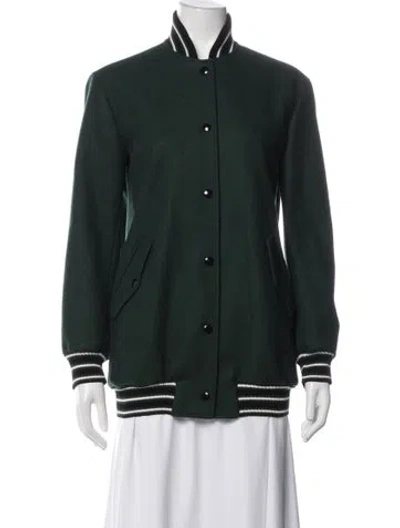 Pre-owned M Missoni Virgin Wool Bomber Jacket In Green