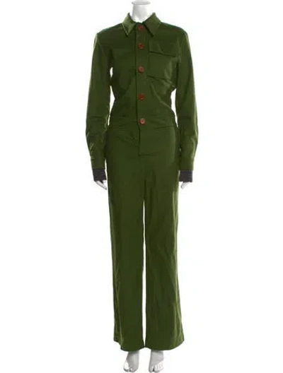 Pre-owned M Missoni Virgin Wool Jumpsuit In Green