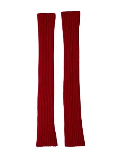 Pre-owned M Missoni Virgin Wool Knit Arm Warmers W/tags In Red
