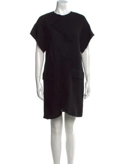 Pre-owned M Missoni Virgin Wool Mini Dress In Black