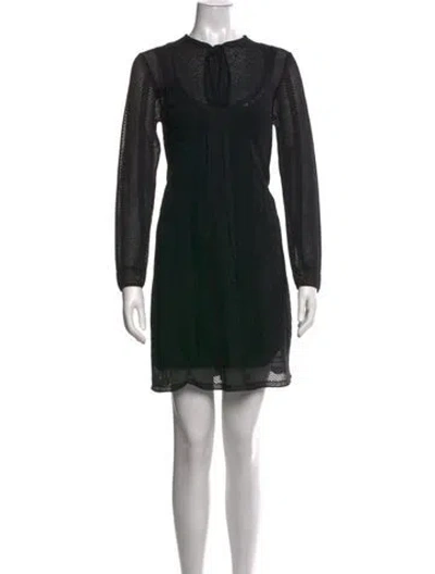 Pre-owned M Missoni Virgin Wool Mini Dress In Black