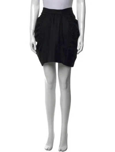 Pre-owned M Missoni Virgin Wool Mini Skirt In Black