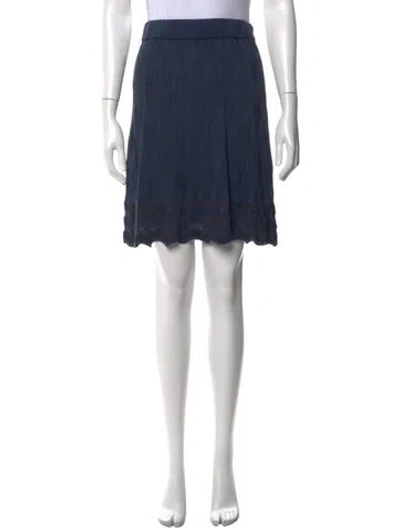Pre-owned M Missoni Virgin Wool Mini Skirt In Blue