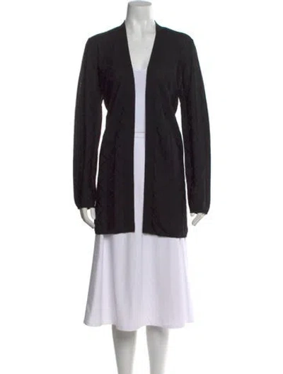 Pre-owned M Missoni Virgin Wool Patterned Sweater In Black