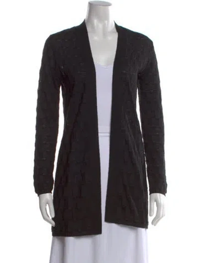 Pre-owned M Missoni Virgin Wool Patterned Sweater In Black
