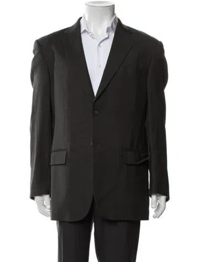 Pre-owned M Missoni Virgin Wool Plaid Print Blazer In Grey