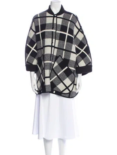 Pre-owned M Missoni Virgin Wool Plaid Print Jacket In Black