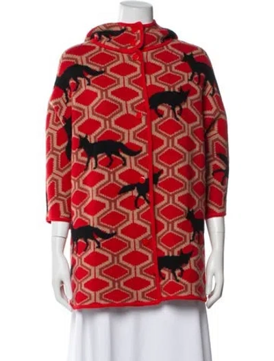 Pre-owned M Missoni Virgin Wool Printed Jacket In Red