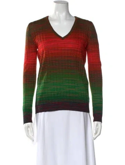 Pre-owned M Missoni Virgin Wool Striped Sweater In Multi