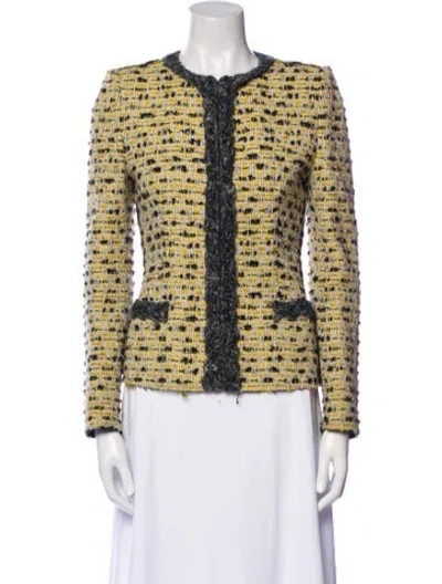 Pre-owned M Missoni Virgin Wool Tweed Pattern Evening Jacket In Multi