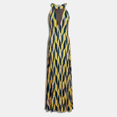 Pre-owned M Missoni Viscose Maxi Dress S In Yellow