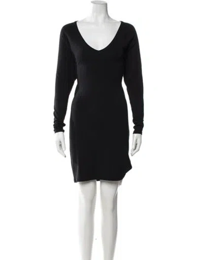 Pre-owned M Missoni V-neck Mini Dress In Black