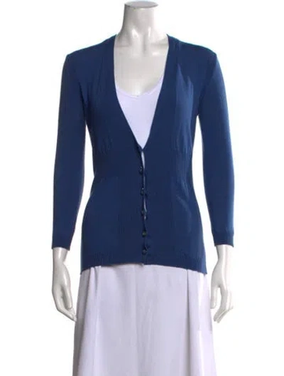 Pre-owned M Missoni V-neck Sweater In Blue