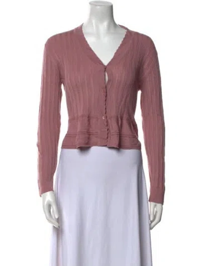 Pre-owned M Missoni V-neck Sweater In Pink