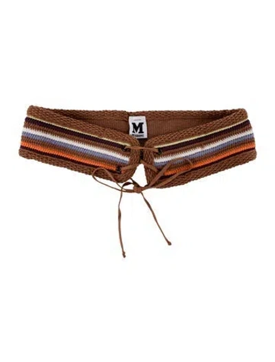 Pre-owned M Missoni Wide Waist Belt In Brown