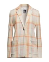 M Missoni Woman Blazer Pastel Yellow Size 4 Viscose, Polyester, Polyamide, Elastane In Yellow