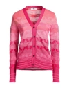 M Missoni Wave-pattern Slim Cardigan In Red