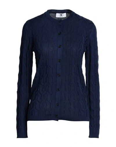 M Missoni Woman Cardigan Navy Size L Cotton, Viscose In Blue