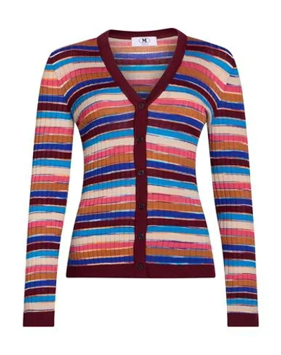 M Missoni Woman Cardigan Plum Size Xl Wool, Cotton, Viscose, Polyamide, Elastane In Multi