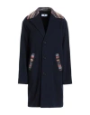 M Missoni Woman Coat Midnight Blue Size 12 Virgin Wool, Polyamide, Wool, Mohair Wool In Blue