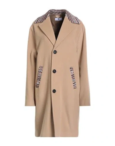 M Missoni Woman Coat Sand Size 10 Virgin Wool, Polyamide, Wool, Mohair Wool, Viscose