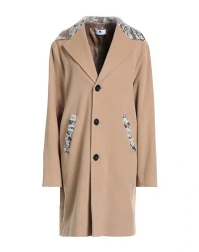M Missoni Woman Coat Sand Size 12 Virgin Wool, Polyamide, Cotton, Viscose, Linen