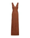 M Missoni Woman Maxi Dress Brown Size 8 Viscose, Metallic Fiber