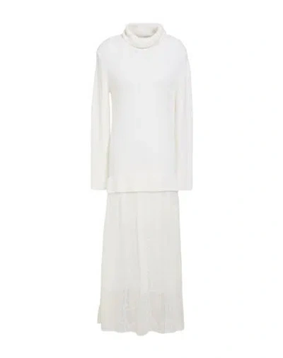 M Missoni Woman Maxi Dress Cream Size 6 Viscose, Cotton, Polyamide, Virgin Wool In White