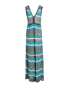 M Missoni Woman Maxi Dress Light Blue Size 6 Viscose, Metallic Fiber, Polyester