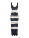 M Missoni Woman Maxi Dress Midnight Blue Size 10 Cotton In Blue