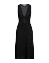 M Missoni Woman Midi Dress Black Size 4 Cotton, Viscose, Polyamide, Polyester
