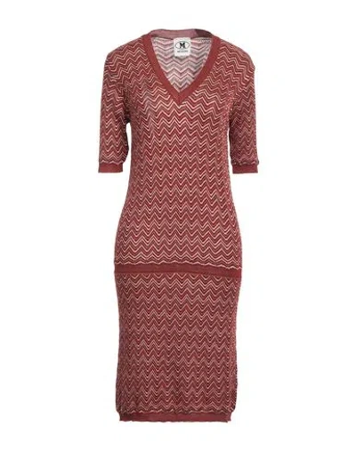 M Missoni Woman Midi Dress Brown Size L Viscose, Cotton, Wool, Metallic Fiber, Polyamide