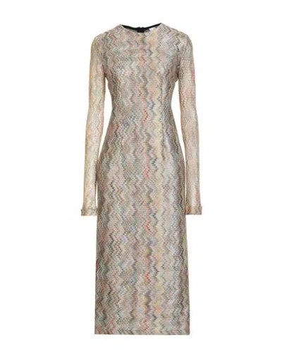 M Missoni Woman Midi Dress Light Green Size L Viscose