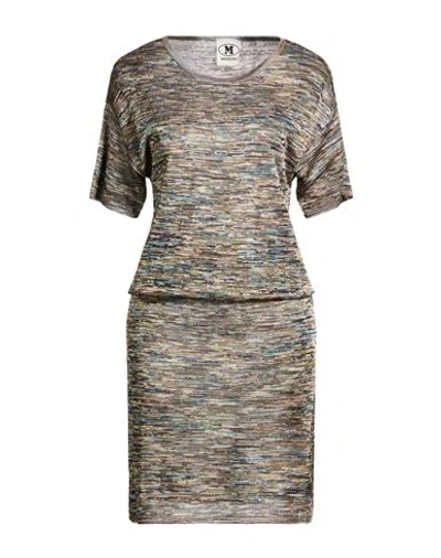 M Missoni Woman Midi Dress Military Green Size L Viscose In Gray