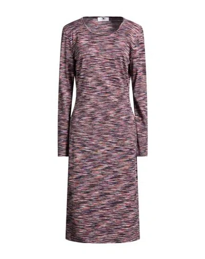 M Missoni Woman Midi Dress Plum Size L Cotton In Pink