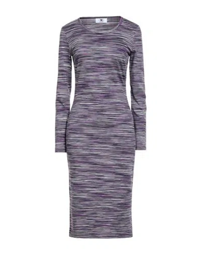 M Missoni Woman Midi Dress Purple Size Xl Cotton
