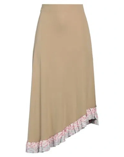 M Missoni Woman Midi Skirt Khaki Size L Viscose In Neutral