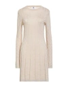M Missoni Woman Mini Dress Beige Size M Viscose, Metallic Fiber, Polyester In Sand
