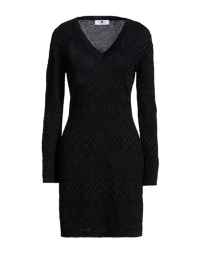 M Missoni Woman Mini Dress Black Size Xl Cotton, Viscose, Metallic Fiber, Polyamide, Polyurethane