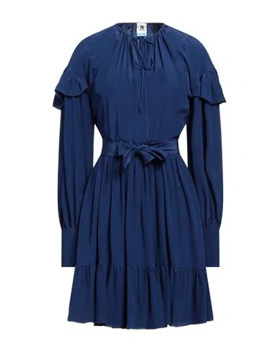 M Missoni Woman Mini Dress Bright Blue Size 8 Silk