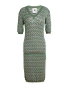 M Missoni Woman Mini Dress Green Size L Viscose, Cotton, Wool, Metallic Fiber, Polyamide In Green