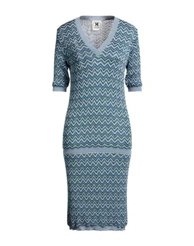 M Missoni Woman Mini Dress Light Blue Size L Viscose, Cotton, Wool, Metallic Fiber, Polyamide