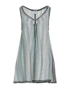 M Missoni Woman Mini Dress Light Blue Size S Viscose, Cotton In Blue