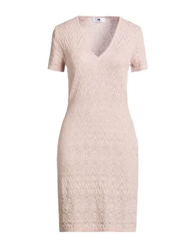 M Missoni Woman Mini Dress Light Pink Size Xl Cotton, Viscose, Metallic Fiber