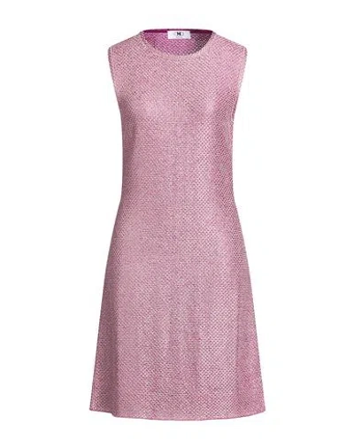 M Missoni Woman Mini Dress Mauve Size Xl Viscose, Metallic Fiber In Multi