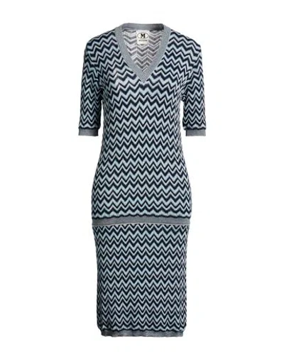 M Missoni Woman Mini Dress Midnight Blue Size Xl Viscose, Cotton, Wool, Metallic Fiber, Polyamide