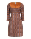 M Missoni Woman Mini Dress Orange Size 6 Viscose, Polyester, Polyamide, Elastane