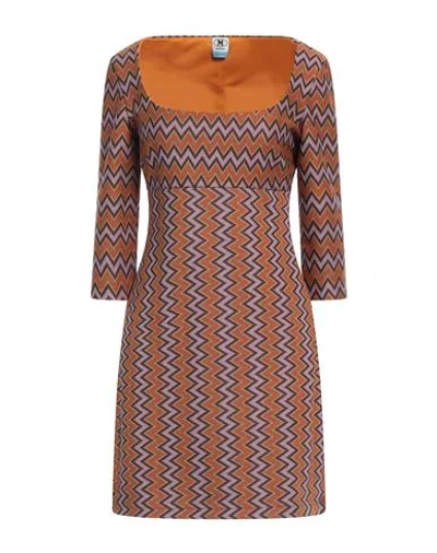 M Missoni Woman Mini Dress Orange Size 6 Viscose, Polyester, Polyamide, Elastane