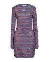 M Missoni Woman Mini Dress Purple Size L Wool, Viscose, Cotton, Metallic Fiber In Purple